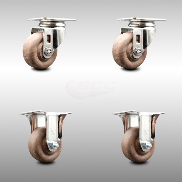 Service Caster 3 Inch 316SS High Temp Glass Filled Nylon Swivel Top Plate Caster Rigid, 2PK SCC-SS31620S314-GFNSHT-2-R-2 - main